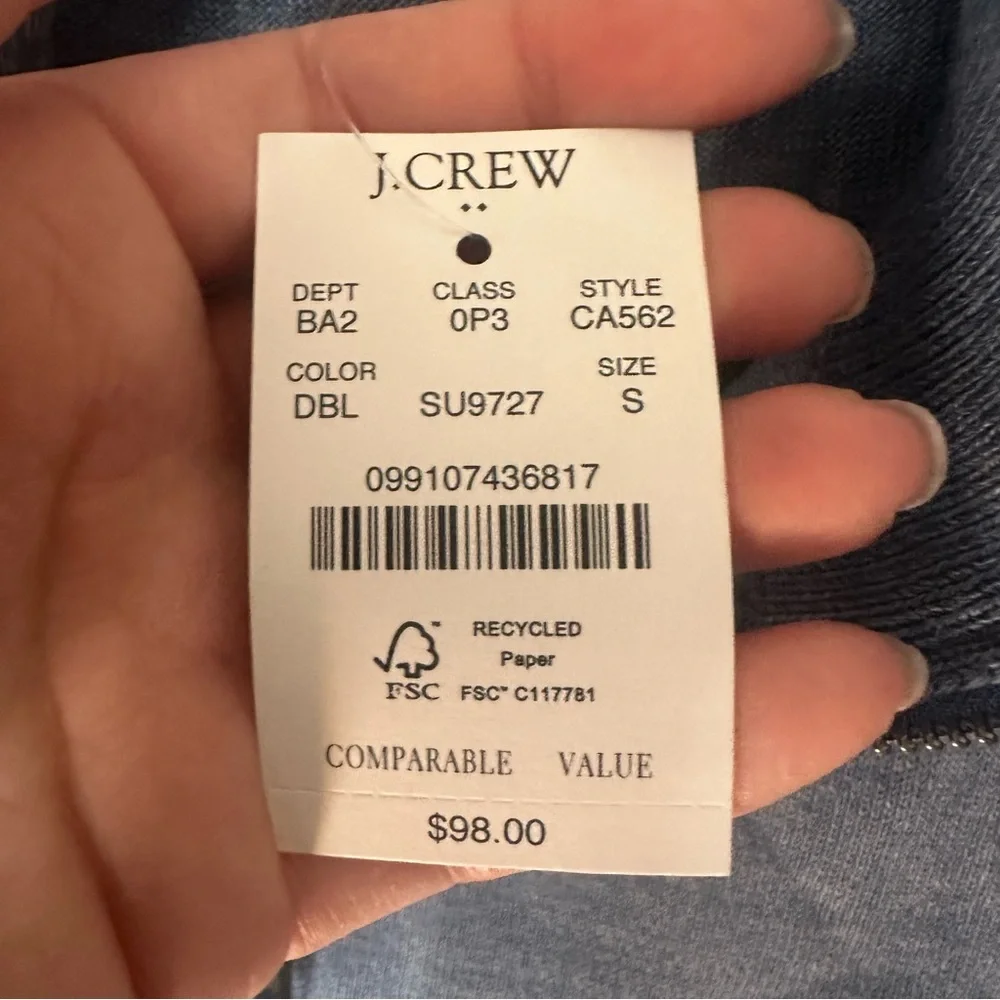 NWT J Crew Merino Wool Blend Quarter Zip